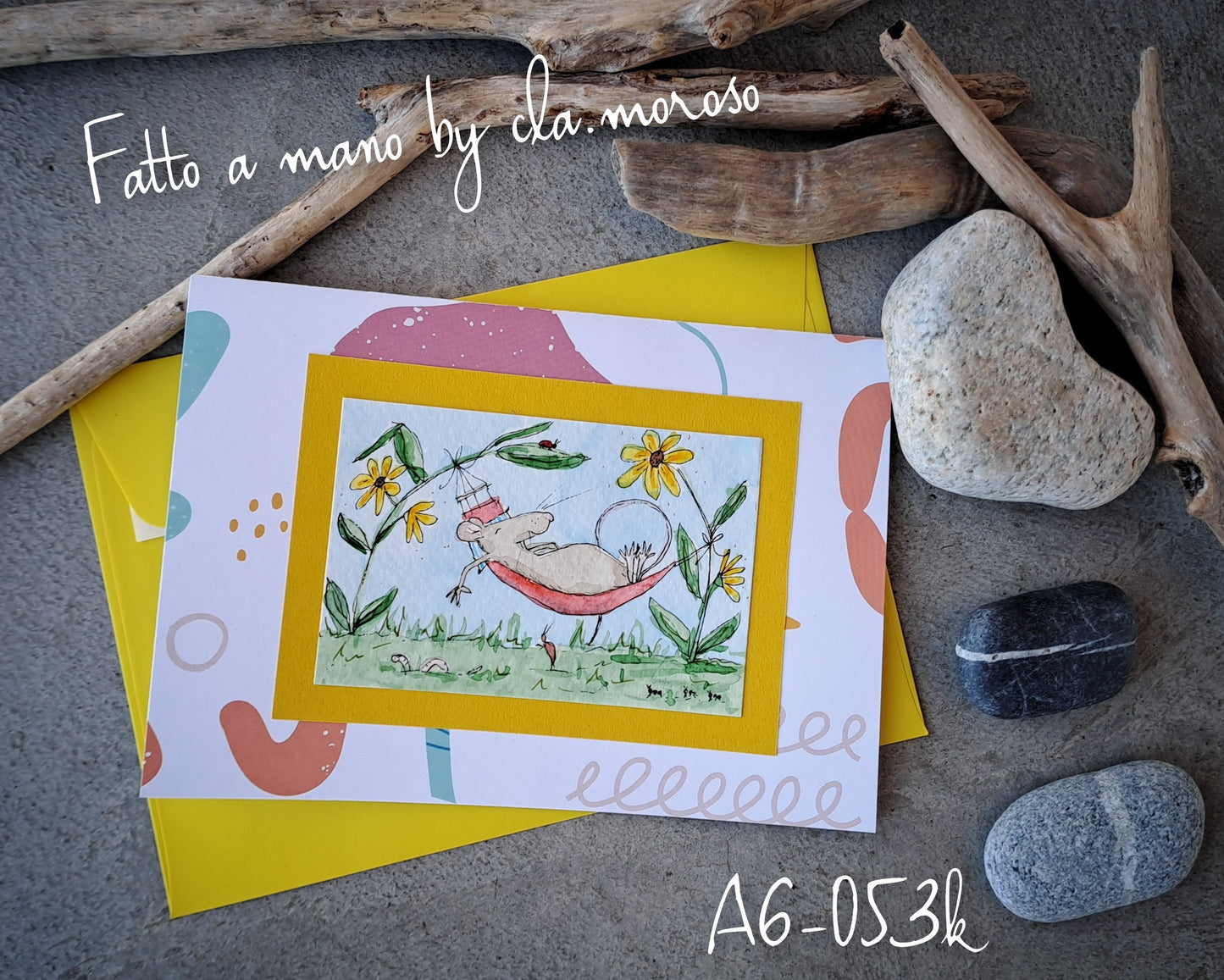 Biglietto con topino relax (A6-053k)