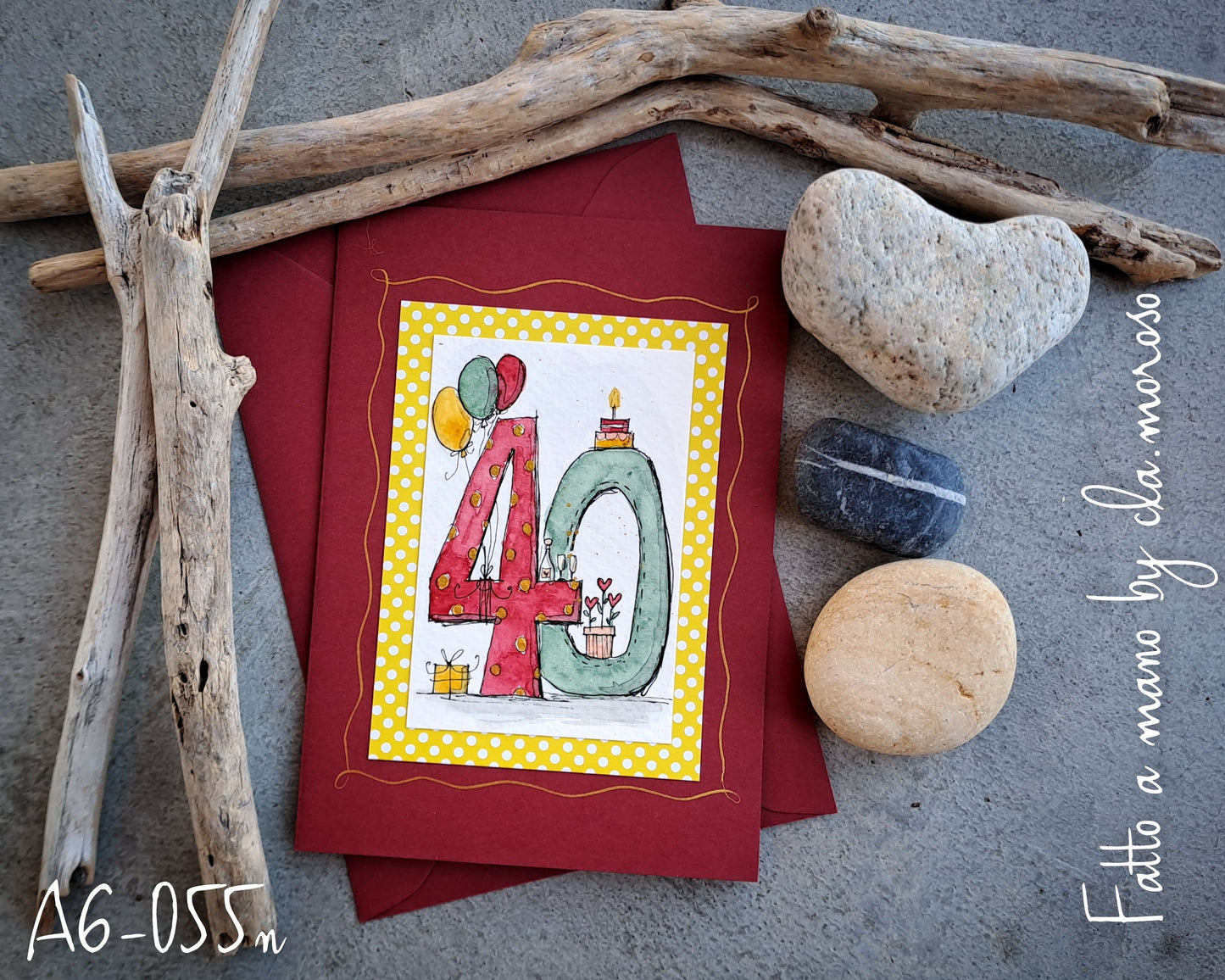 Biglietti compleanno "40" A6-055n