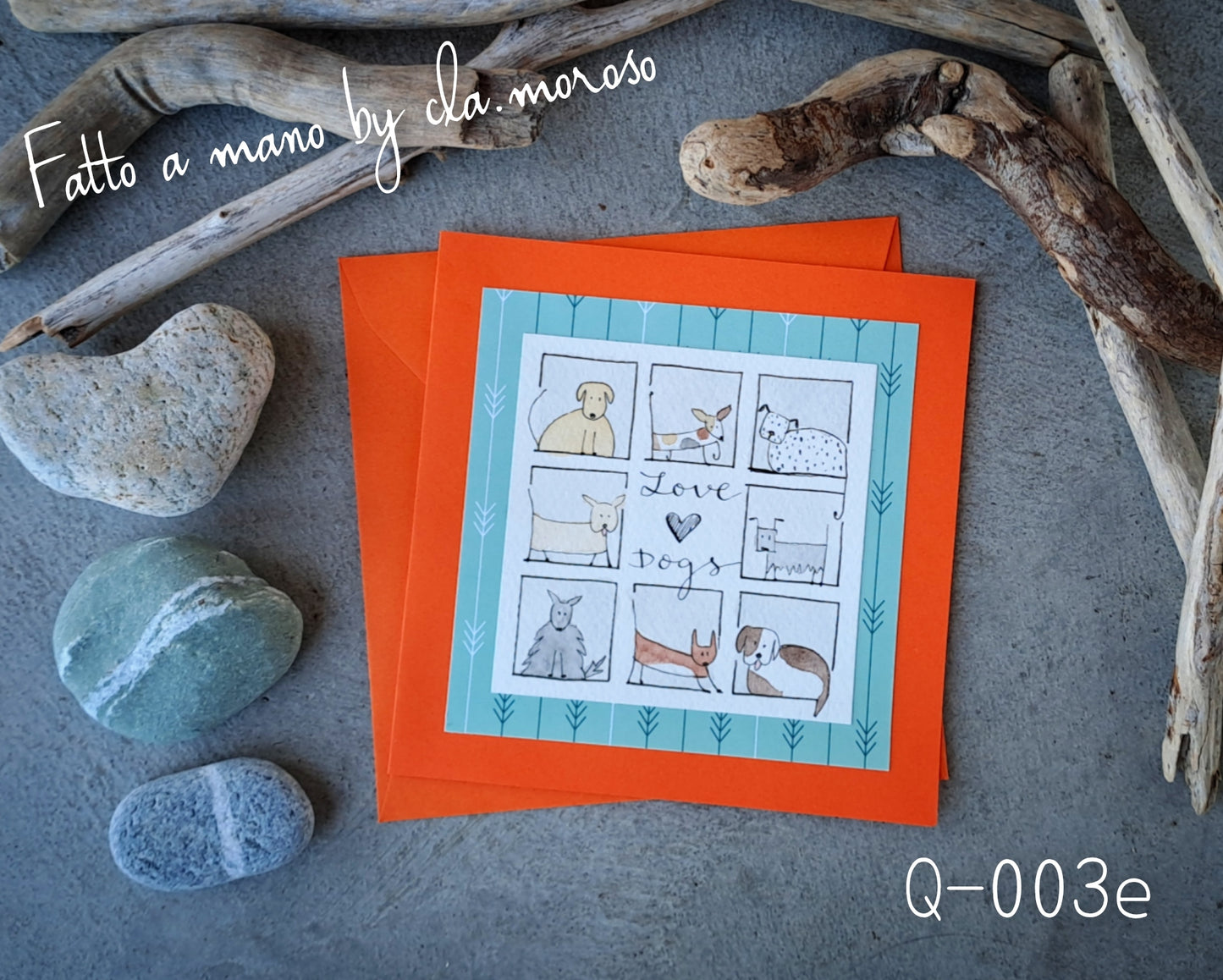 Biglietto "love dogs" (Q-003e)