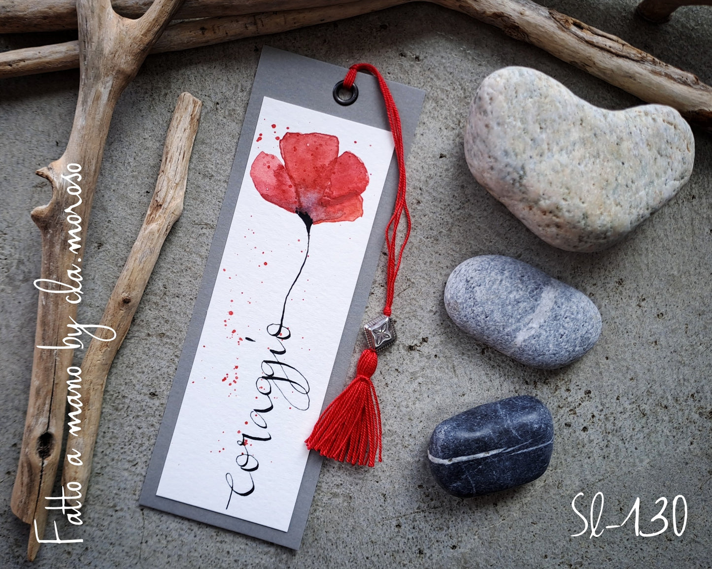 Segnalibri rosso "coraggio"