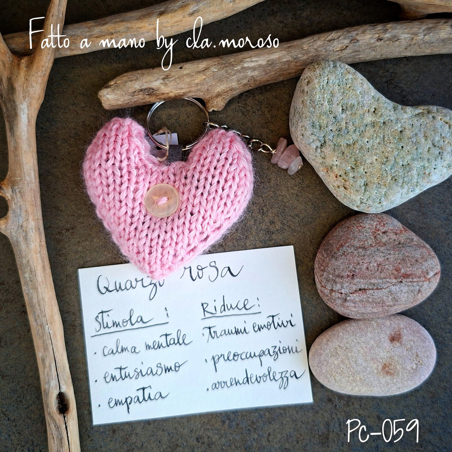 Portachiavi cuore di maglia Pc-059
