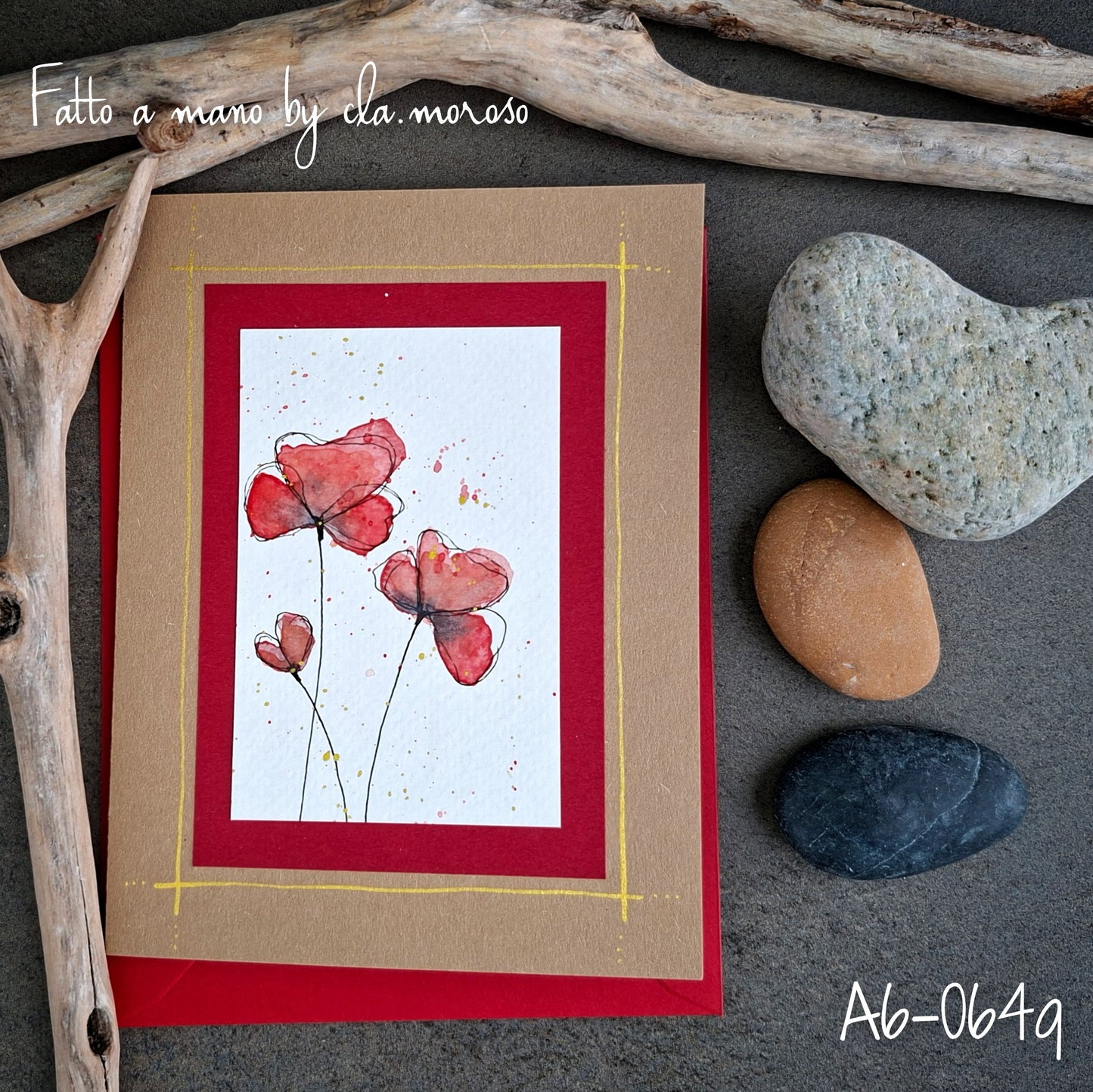 Biglietto con Fiori A6-064q
