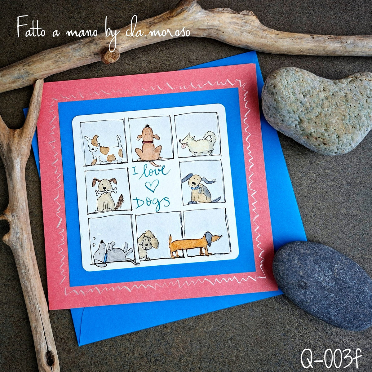 Biglietto "love dogs" Q-003ef