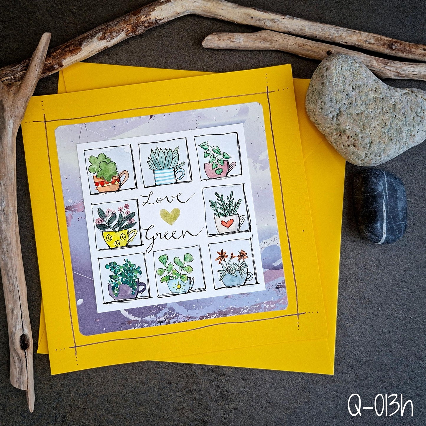 Biglietto "I love green" Q-013h