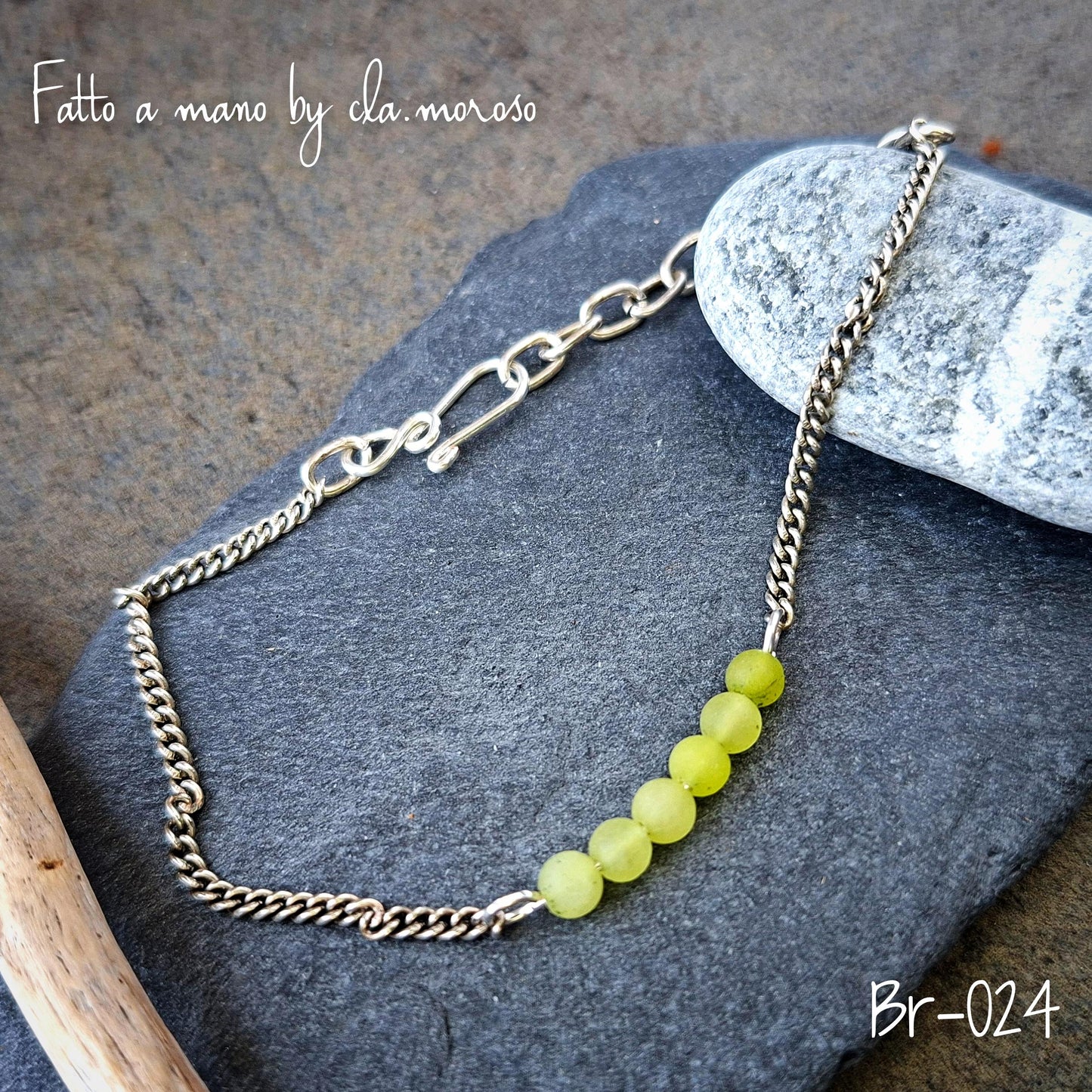 Braccialetto minimal con agata br-024