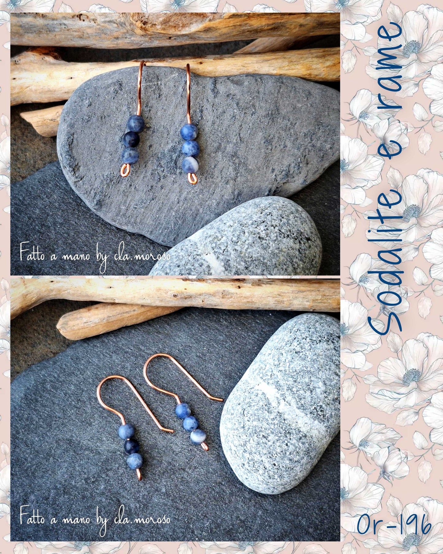 Orecchini minimal in sodalite or-196