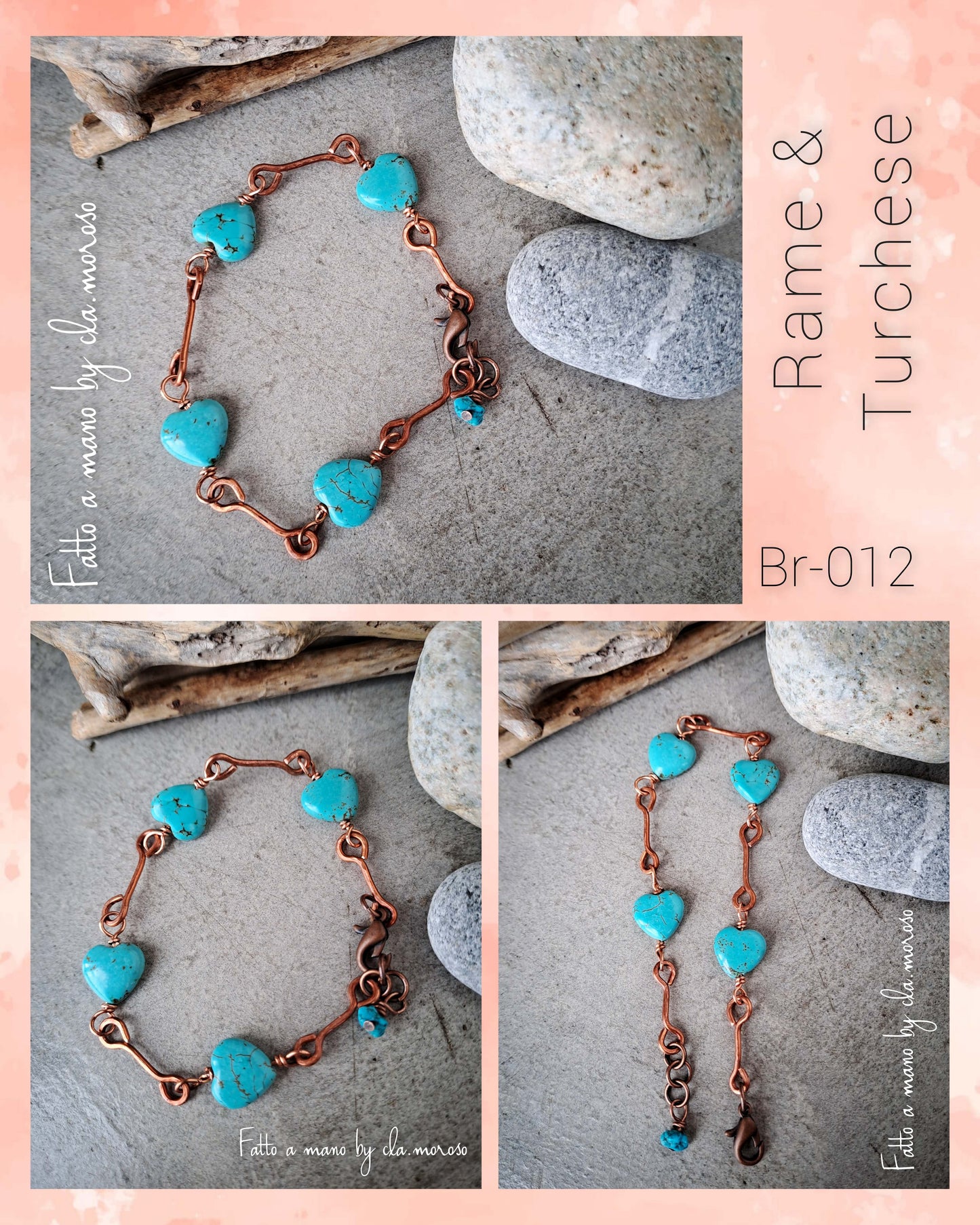 Braccialetto in rame e turchese Br-012