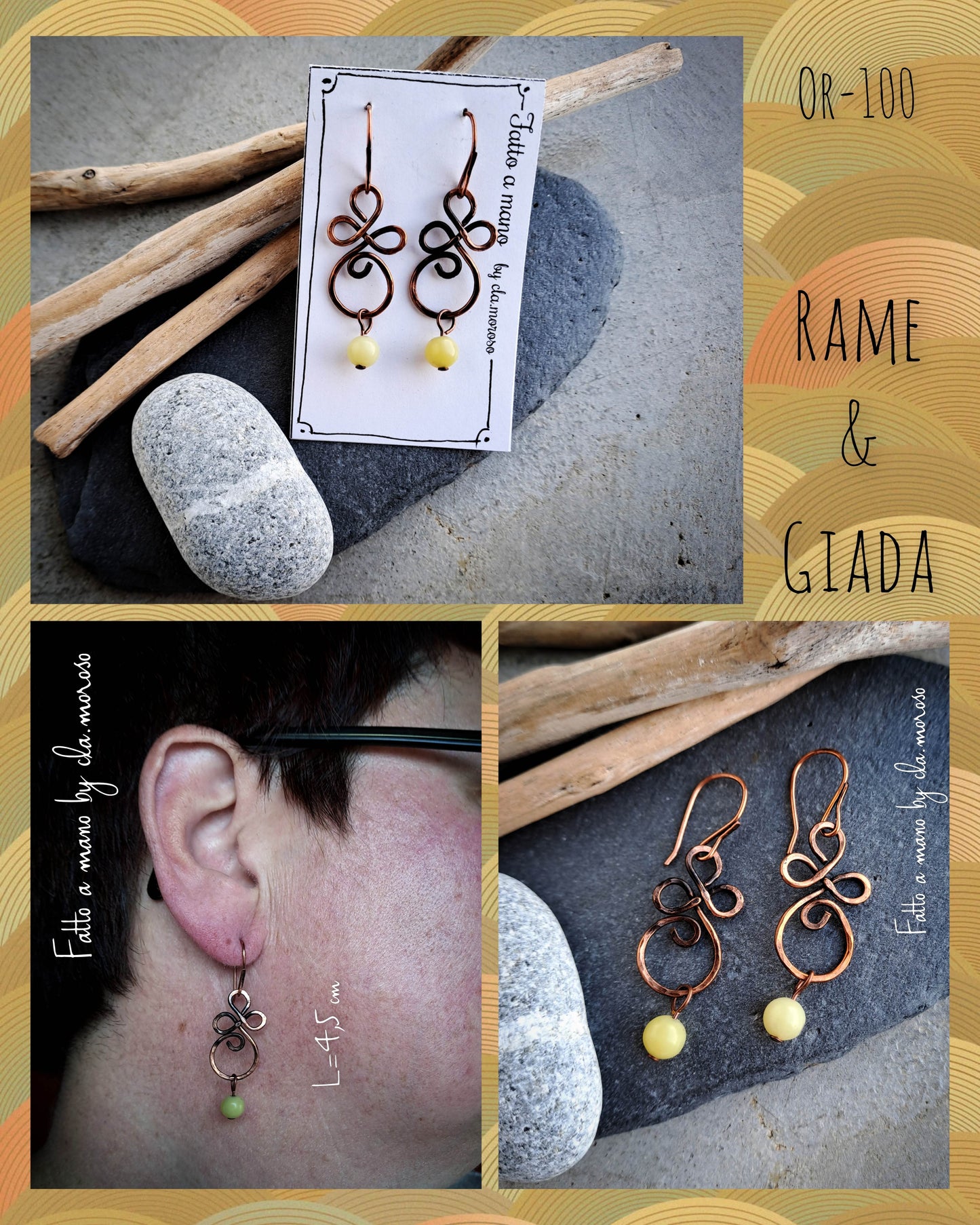 Orecchini celtici con pietra