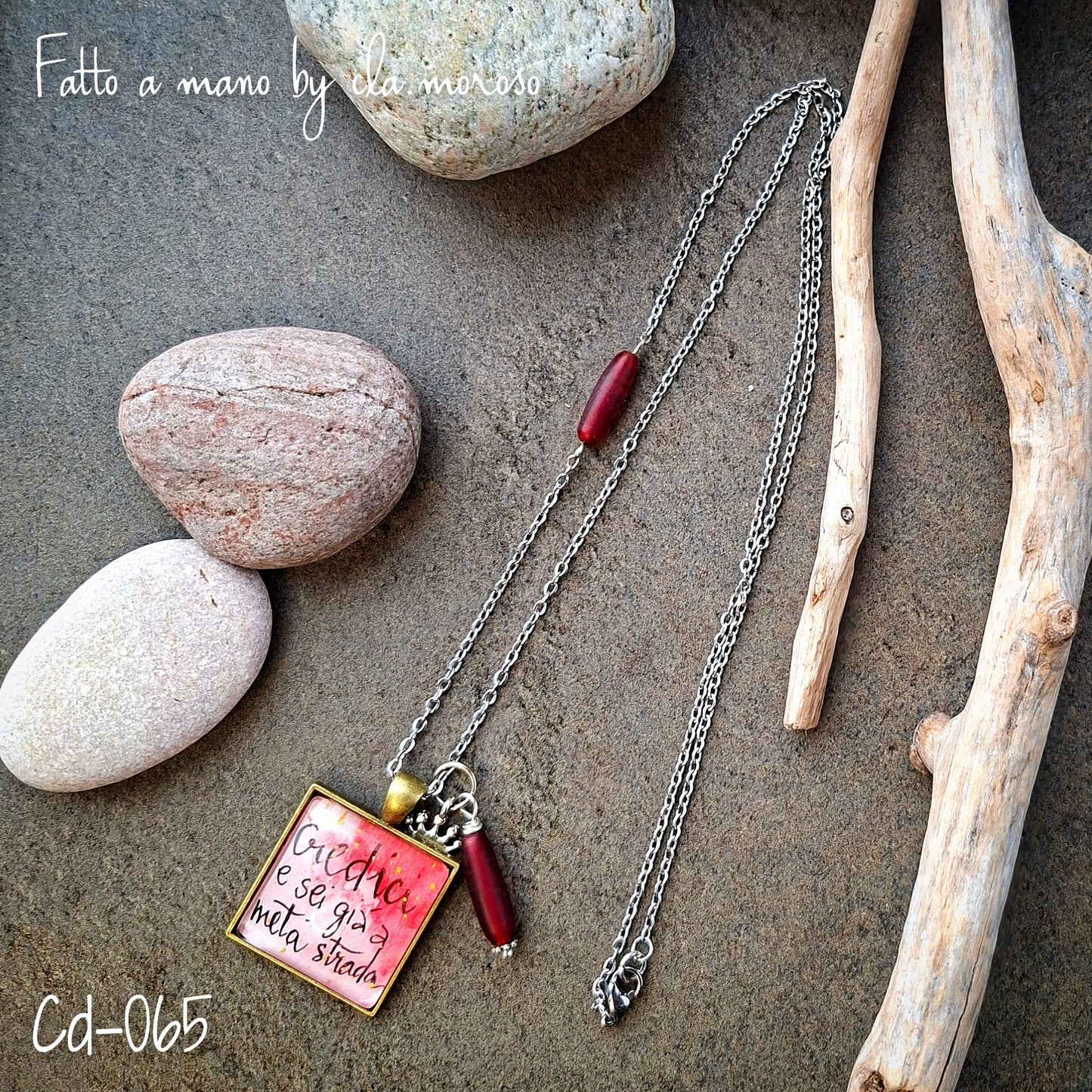 Collana con ciondolo acquarello cd-065