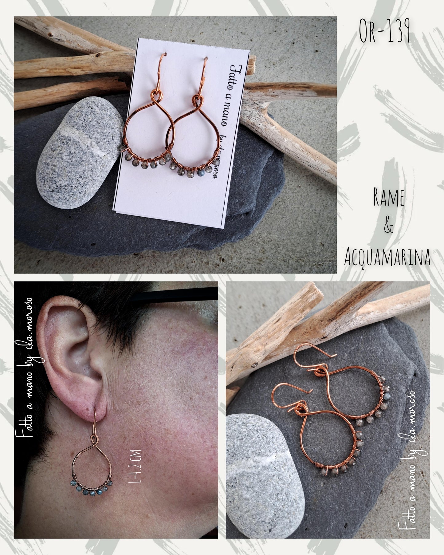 Orecchini a goccia in rame