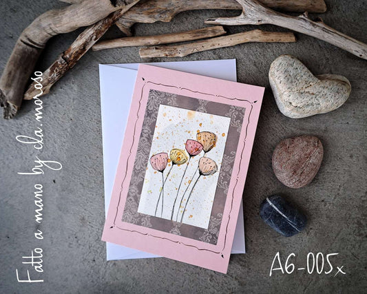 Biglietto con Fiori (A6-005x)