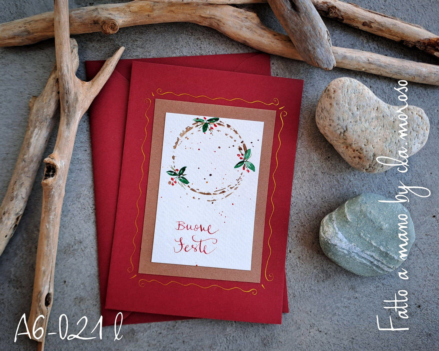 Biglietti con corona natalizia