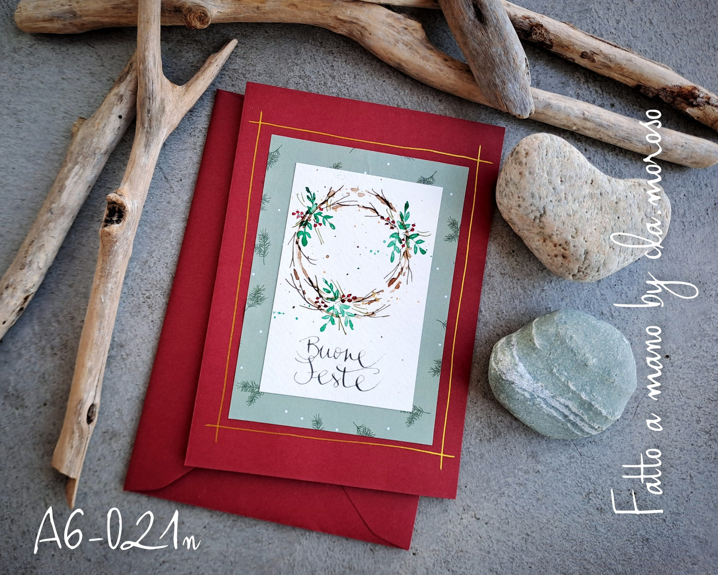 Biglietti con corona natalizia
