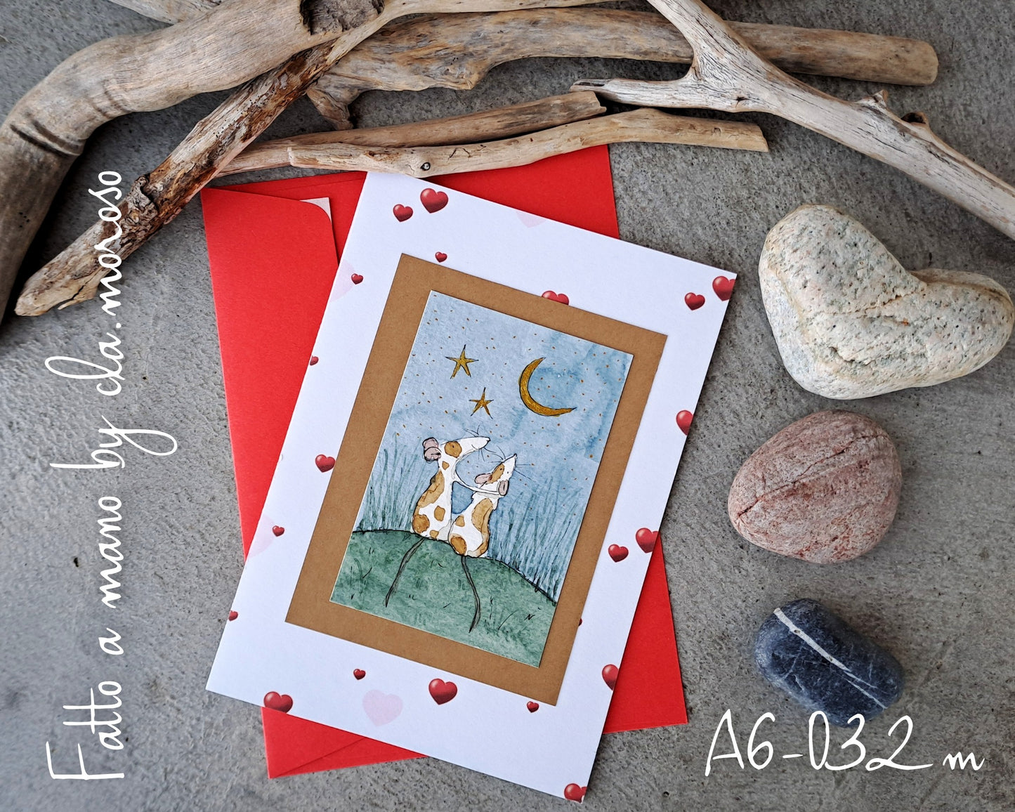 Biglietto con coppia (A6-032m)