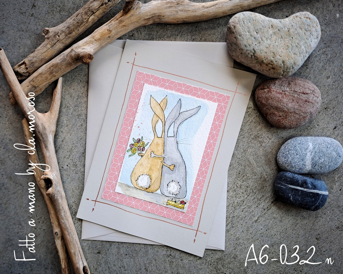 Biglietto con coppia (A6-032n)