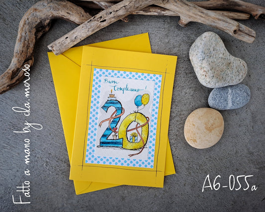 Biglietti compleanno "20" A6-055a