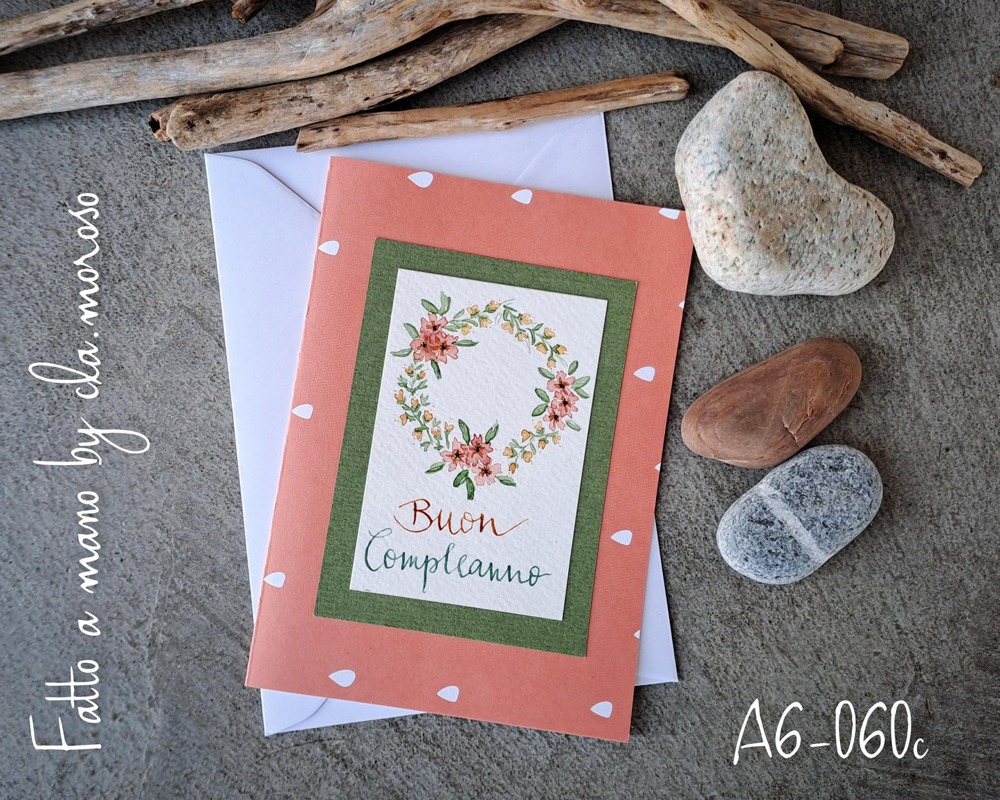 Biglietti compleanno corona di fiori