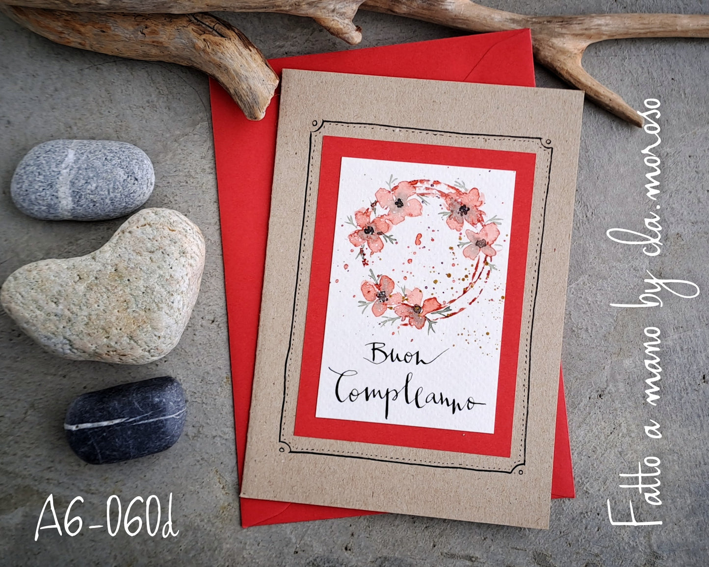 Biglietti compleanno corona di fiori