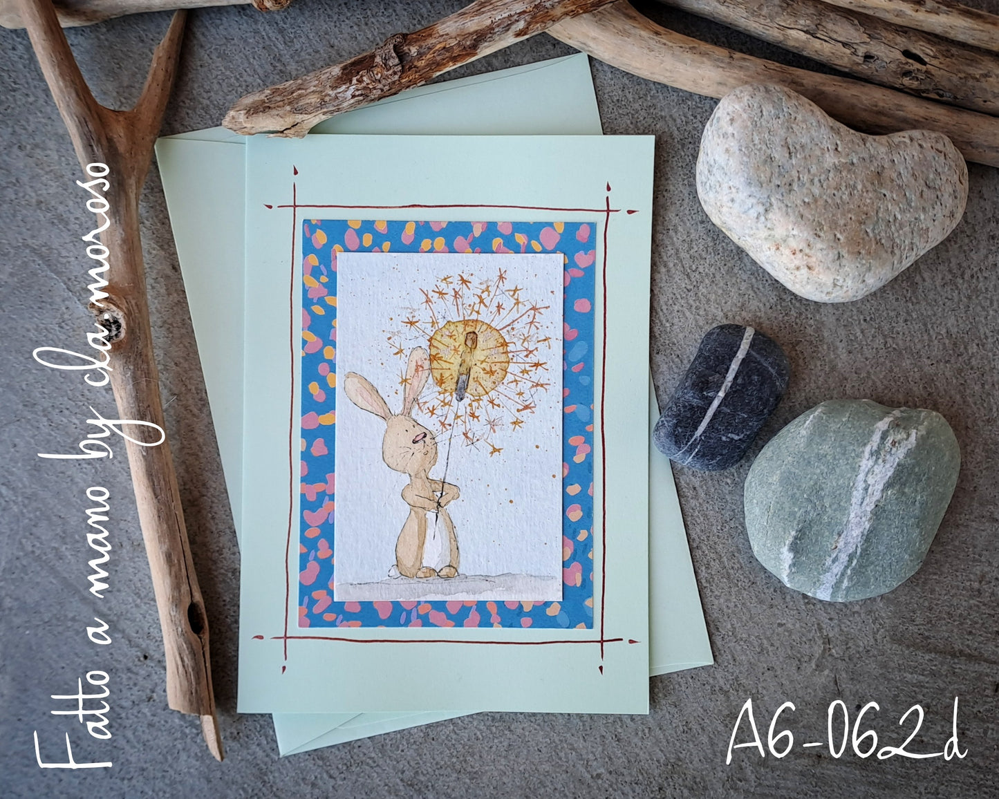Biglietto con coniglietto (A6-062d)