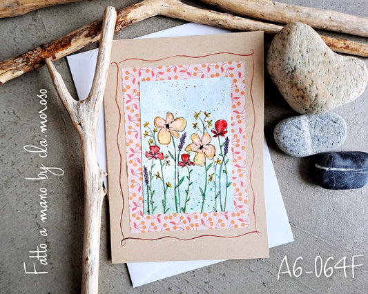 Biglietto con Fiori (A6-064F)