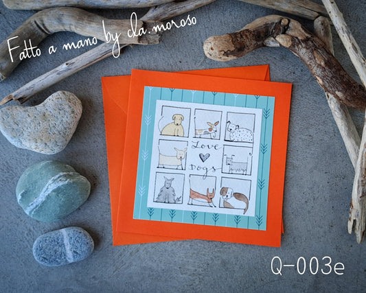 Biglietto "love dogs" (Q-003e)