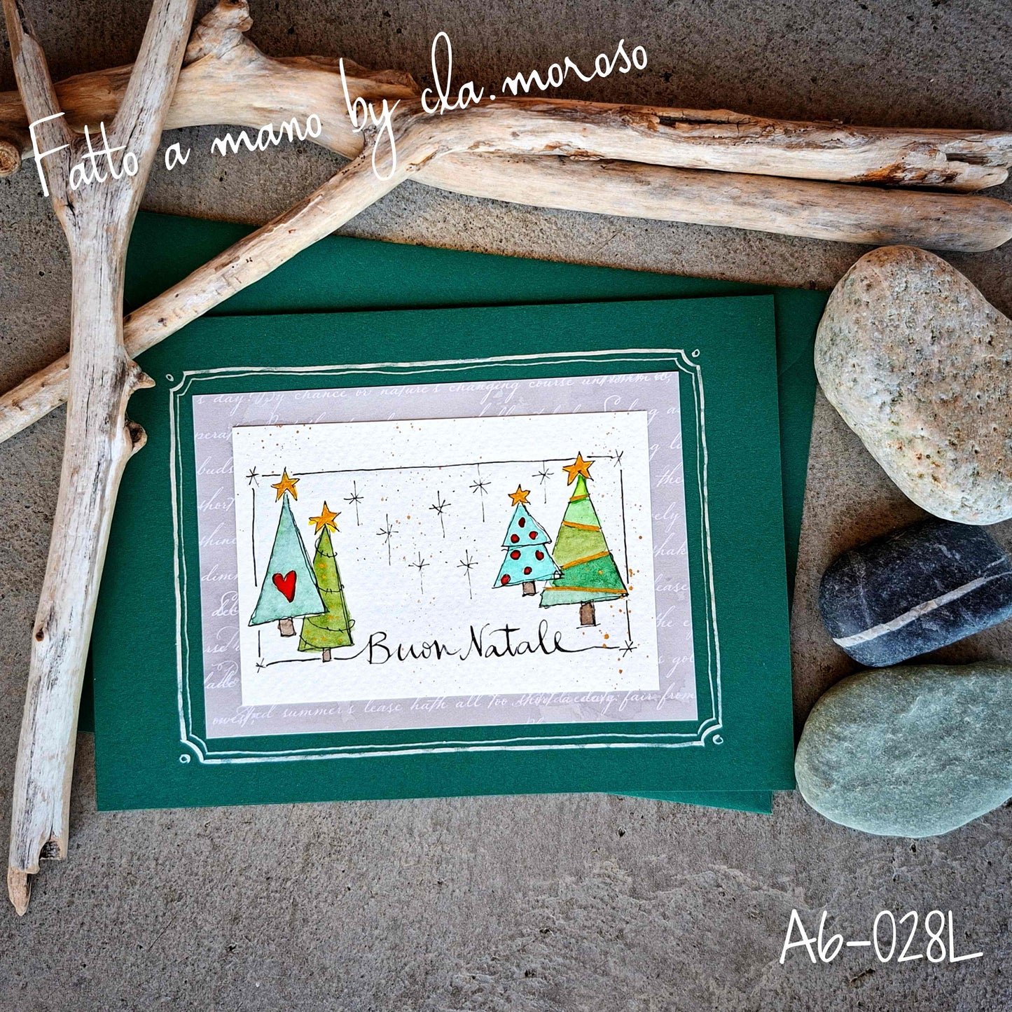 Biglietto Natale con Alberi di Natale