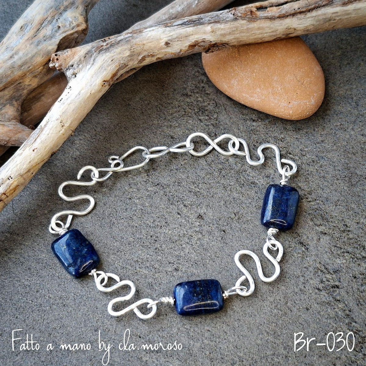 Braccialetto con lapislazzuli Br-030