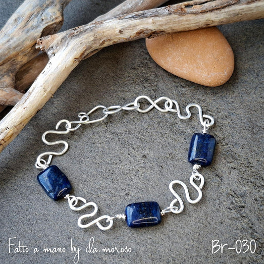 Braccialetto con lapislazzuli Br-030
