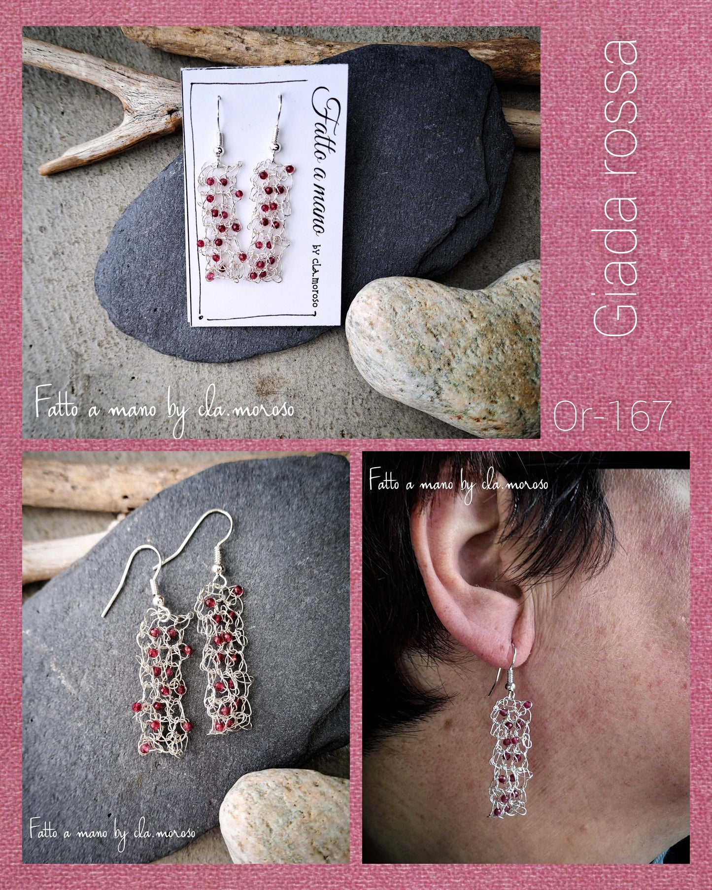 Orecchini rettangolari color argento