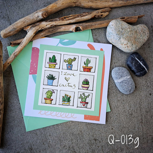 Biglietto "I love cactus" (Q-013g)