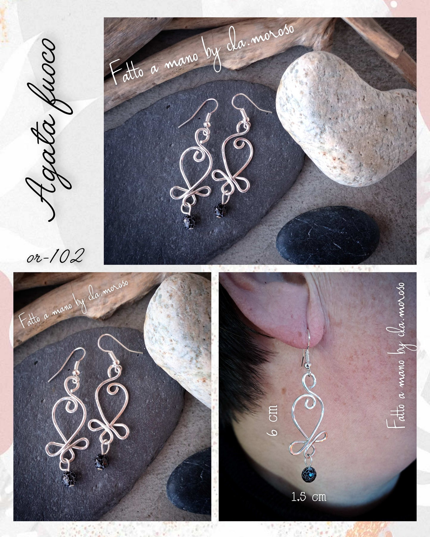 Orecchini celtici con pietra