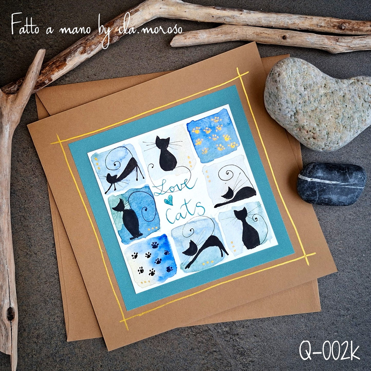 Biglietto "love cats" Q-002k