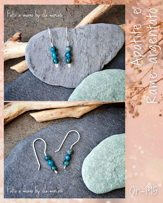 Orecchini minimal in apatite or-195