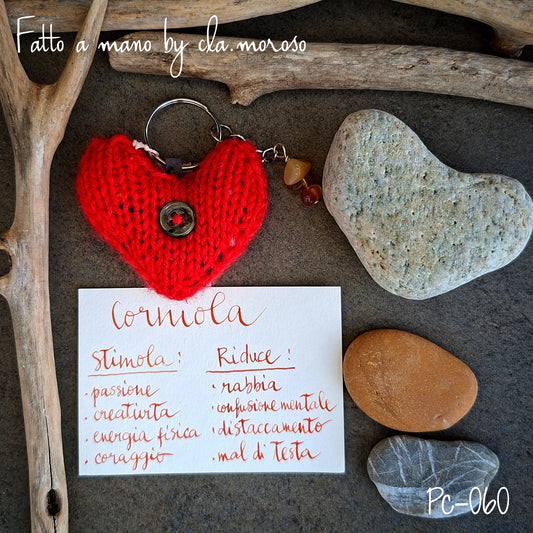 Portachiavi cuore di maglia Pc-060