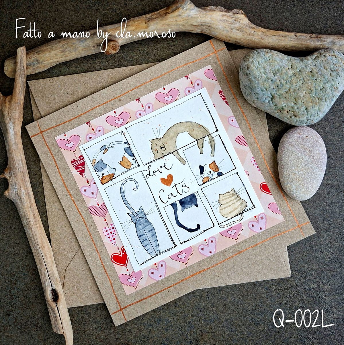 Biglietto "love cats" Q-002l