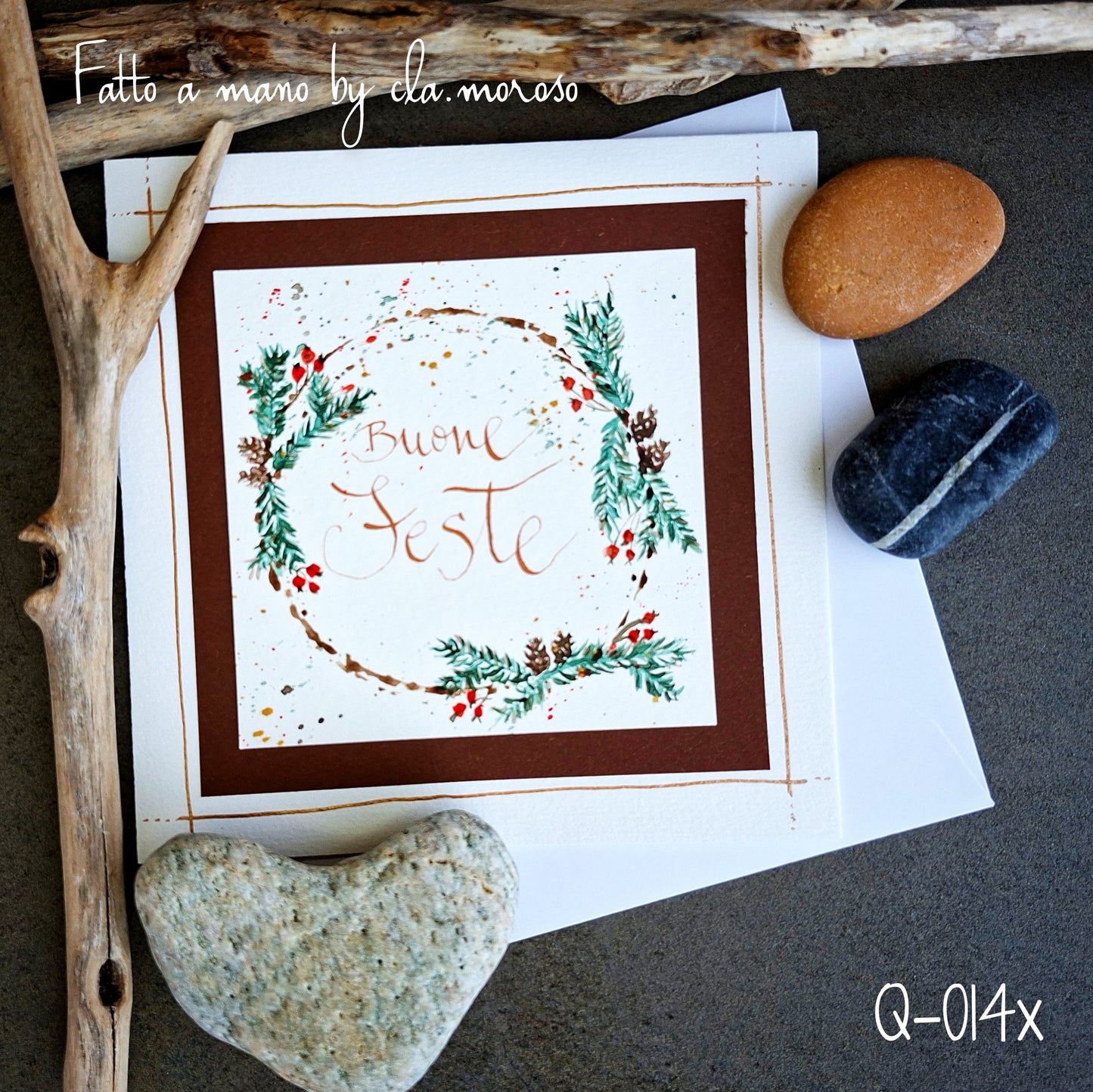 Biglietti Natale con Corona Q-014x