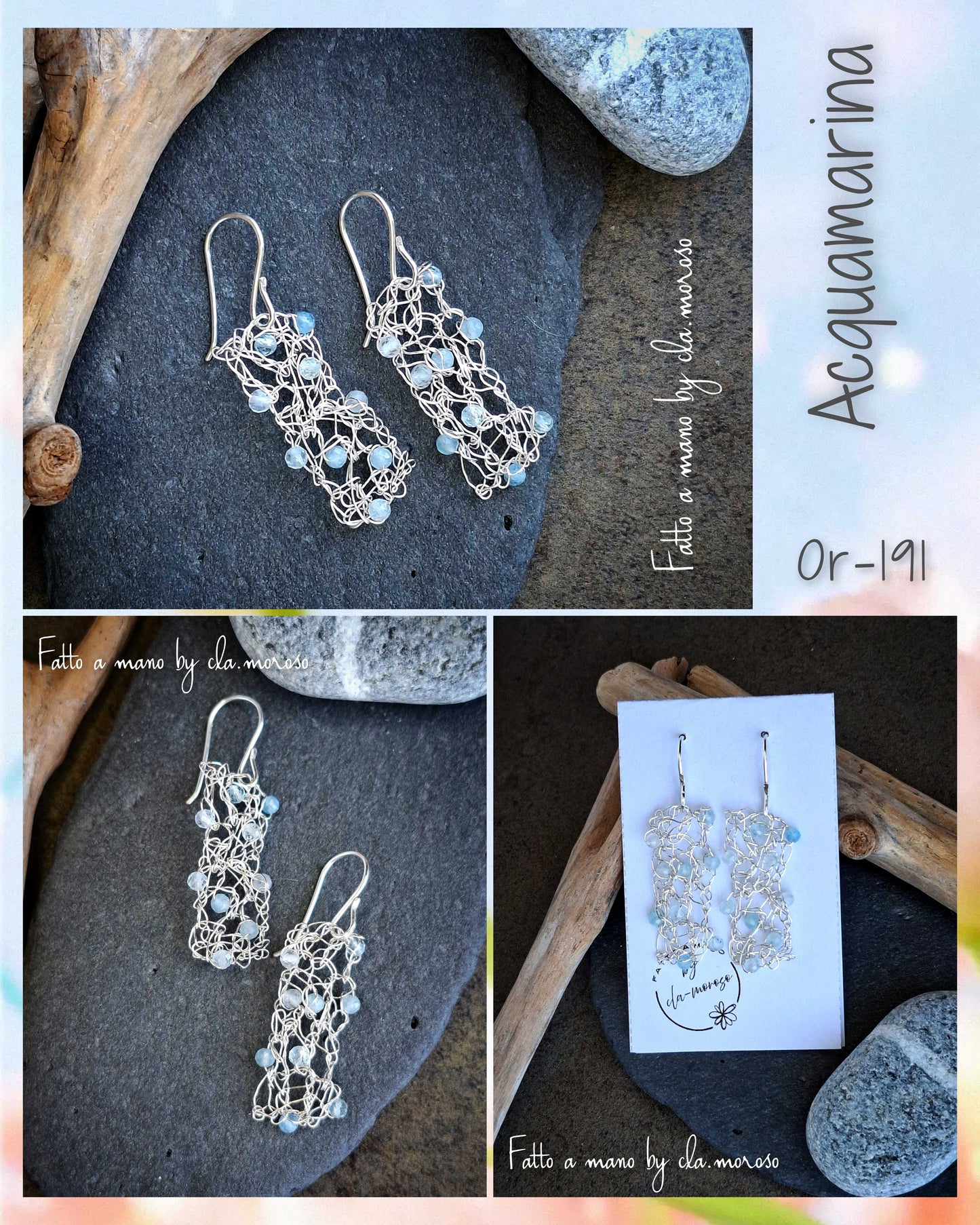 Orecchini rettangolari color argento or-191