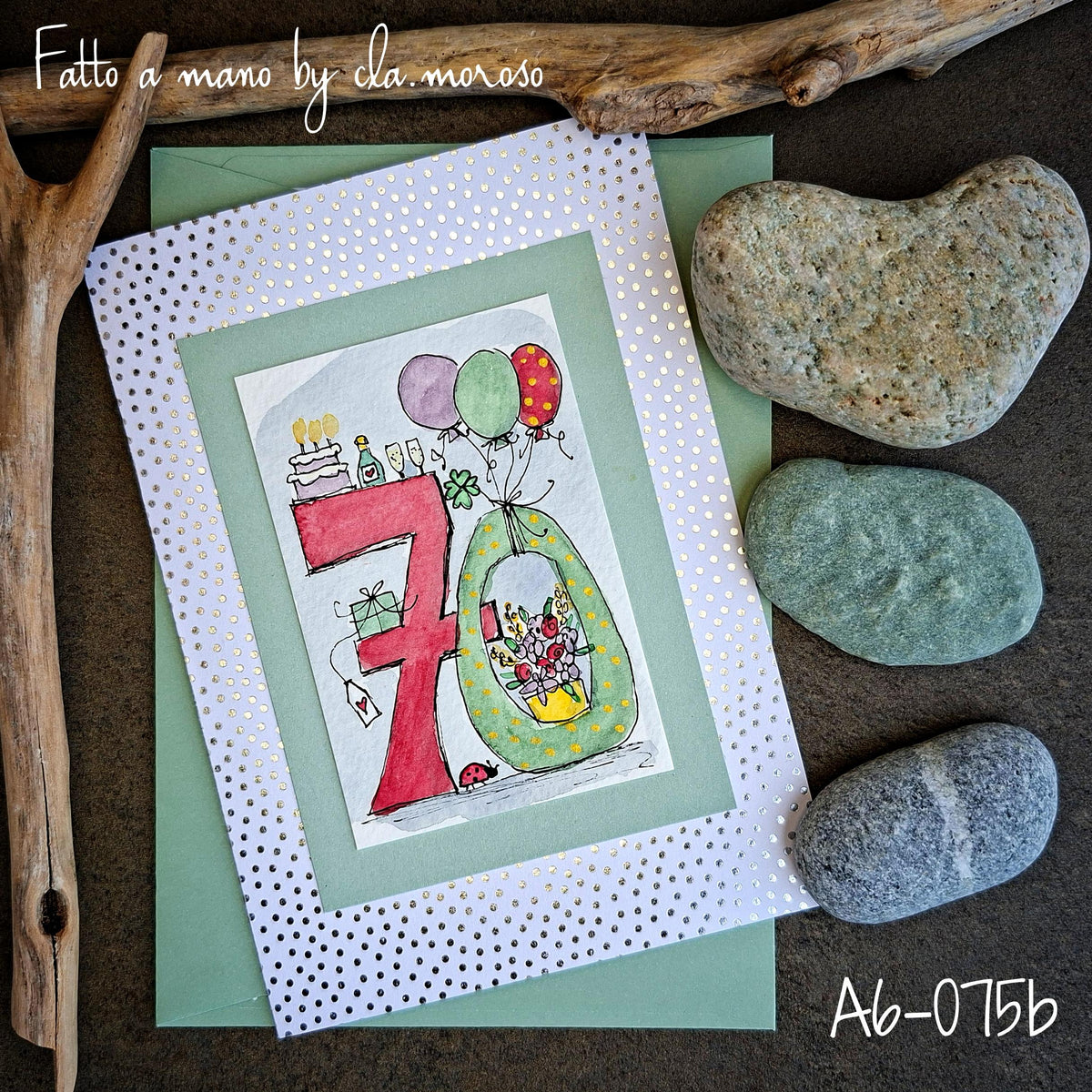 Biglietti compleanno "70" A6-075b
