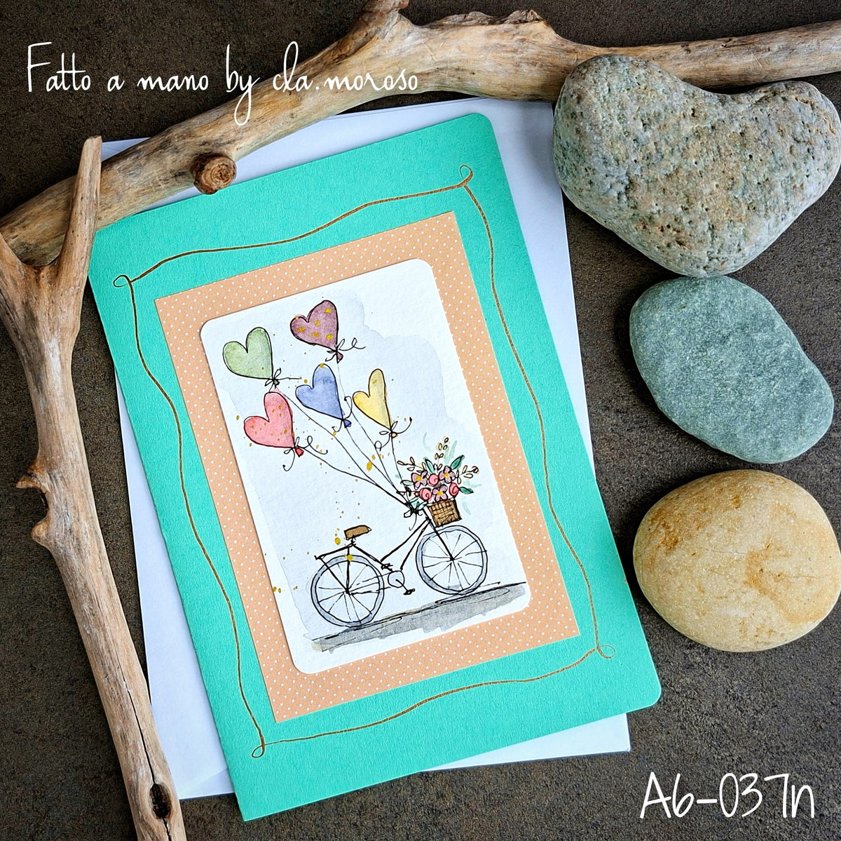 Biglietto con Bicicletta A6-037n