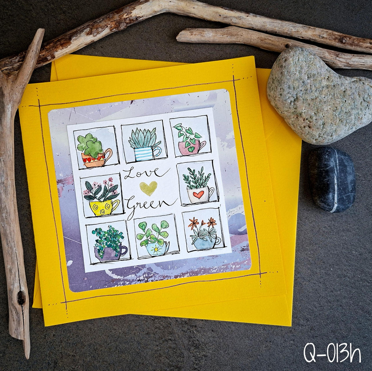 Biglietto "I love green" Q-013h