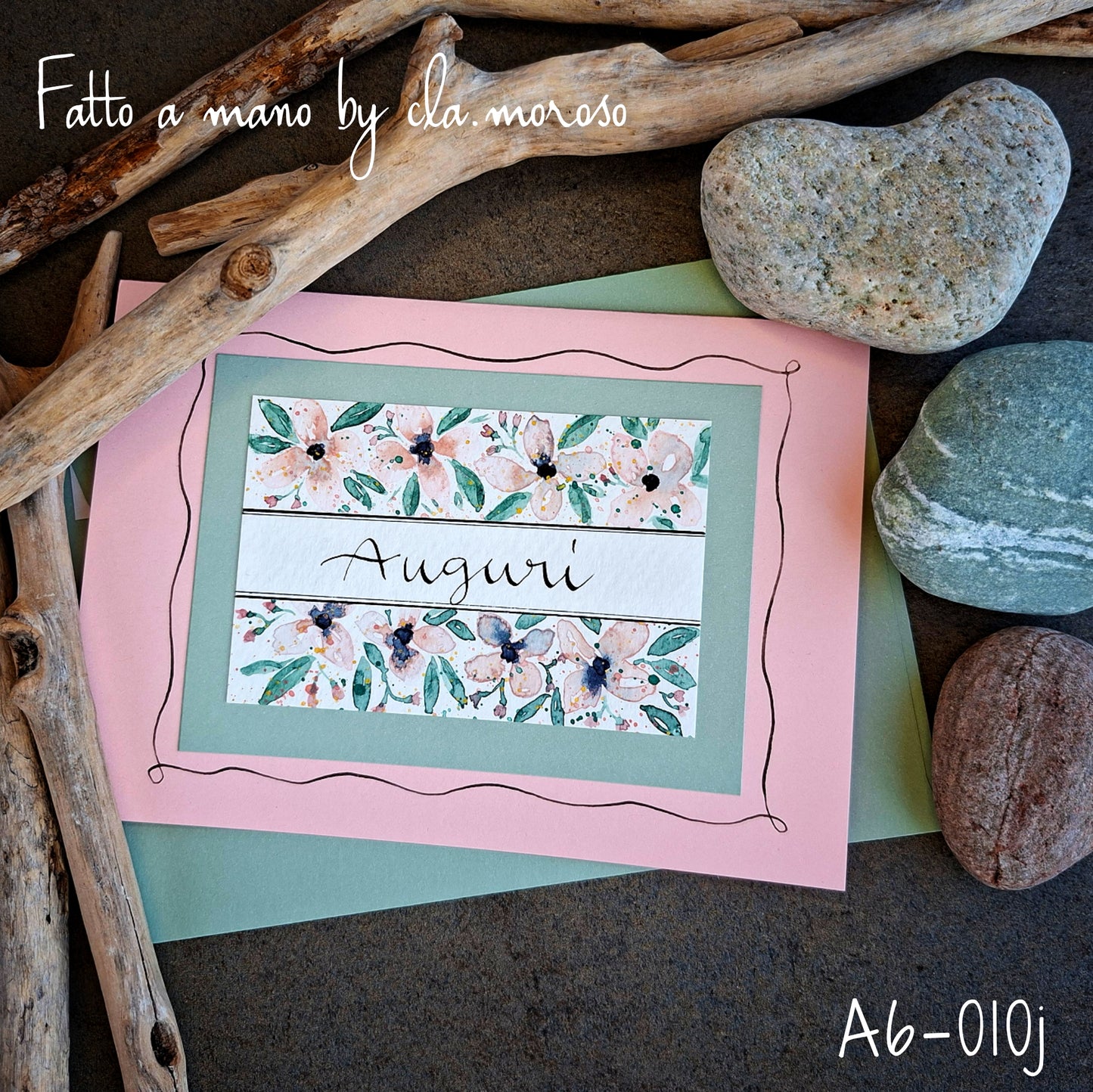 Biglietto compleanno & fiori A6-010j