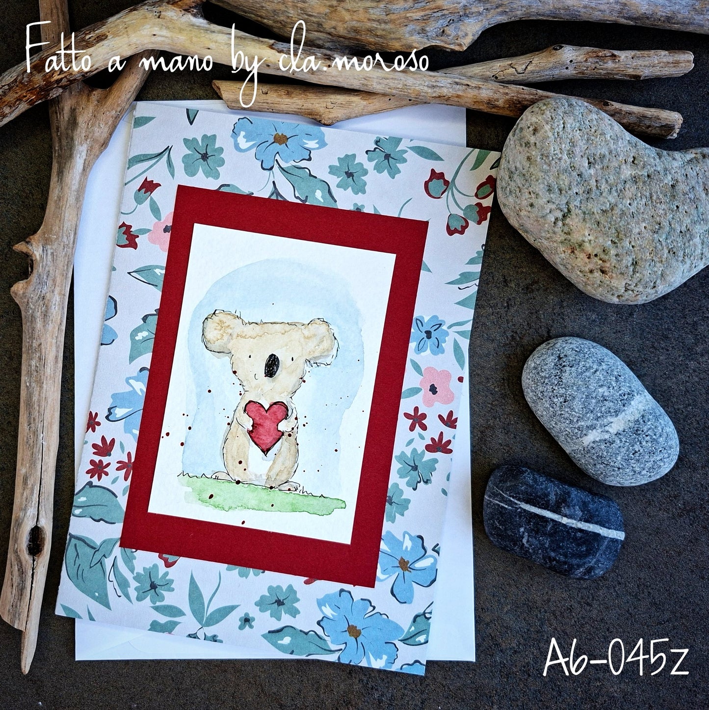 Biglietto con koala&cuore (A6-045z)