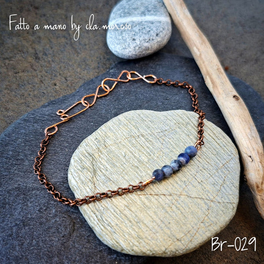 Braccialetto minimal con sodalite br-029