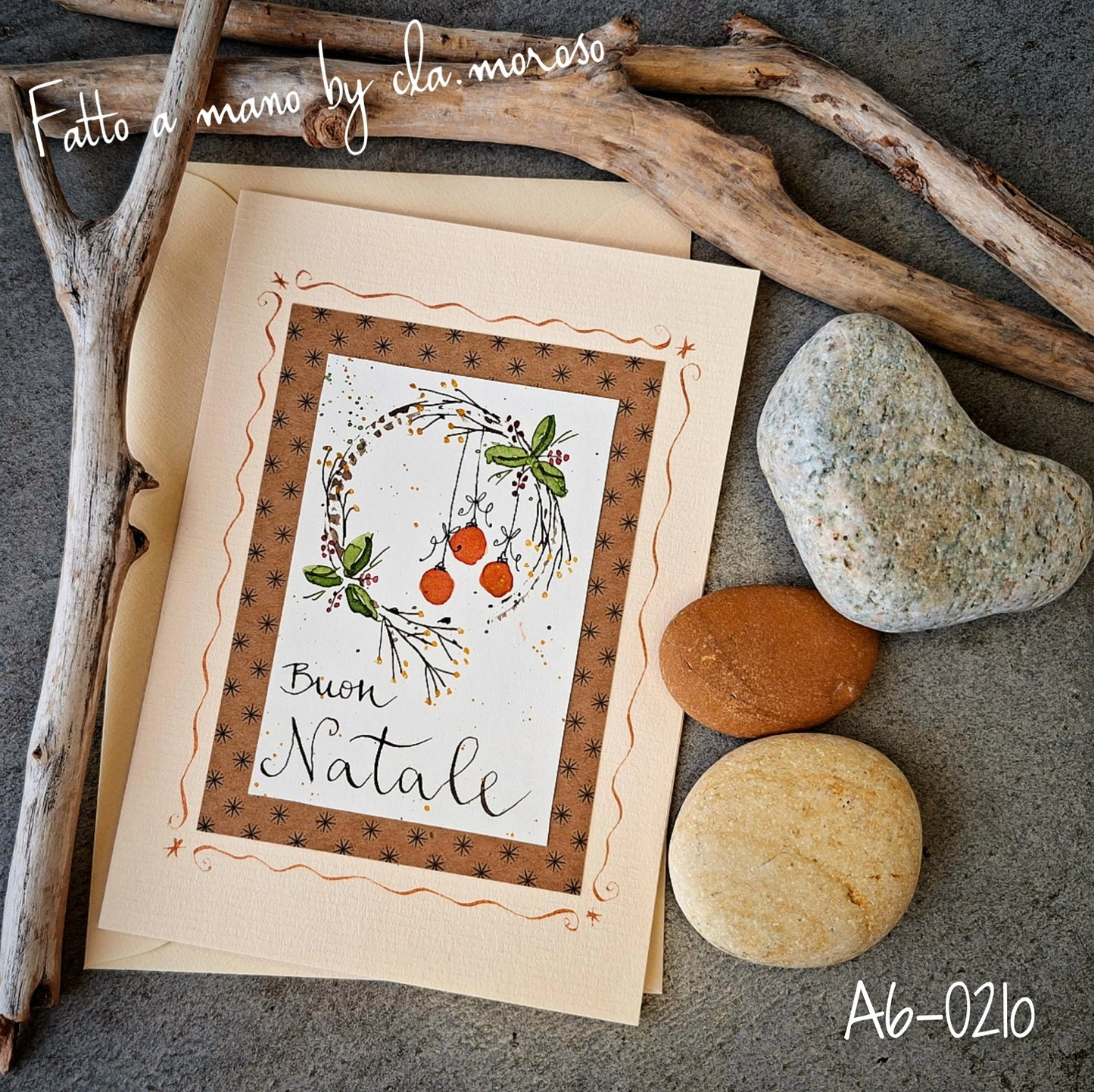 Biglietti con corona natalizia