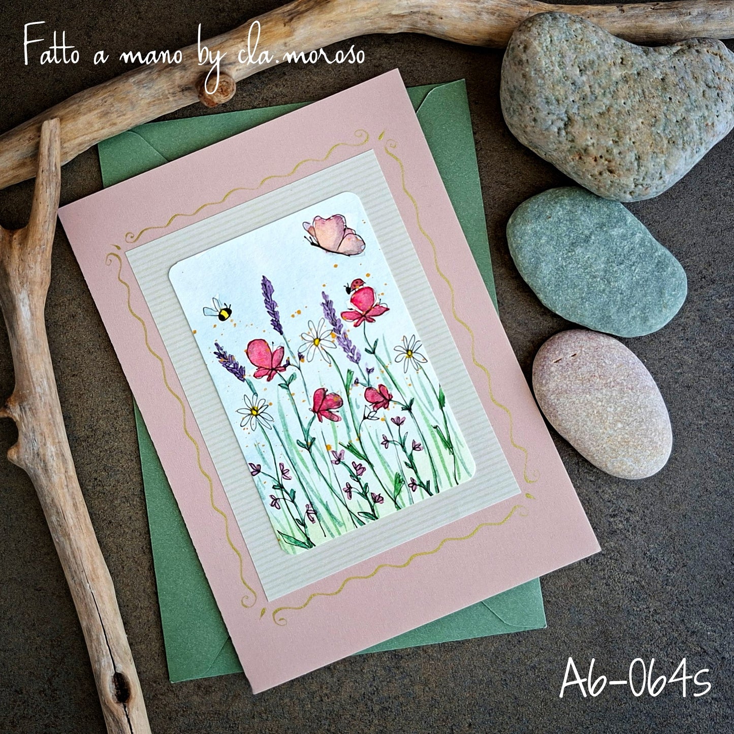 Biglietto con Fiori A6-064s