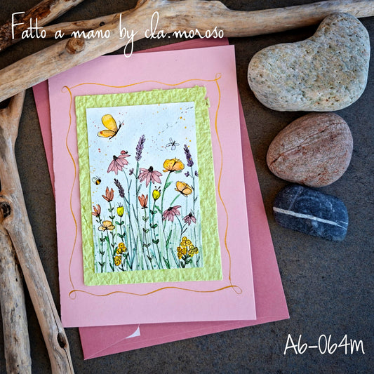Biglietto con Fiori (A6-064m)