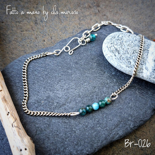 Braccialetto minimal con apatite br-026