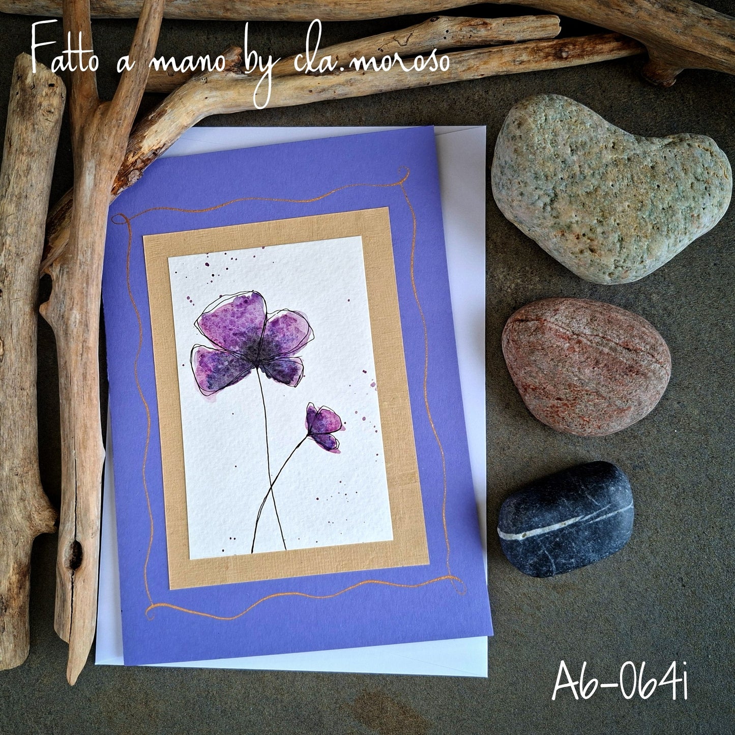 Biglietto con Fiori A6-064i
