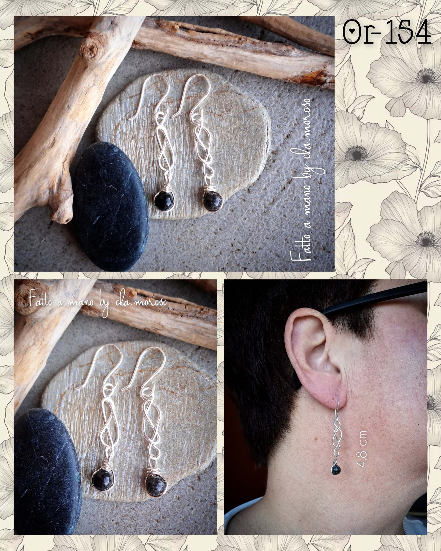 Orecchini celtici con pietra